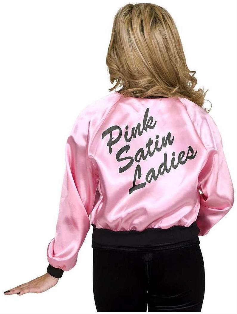 Plus Pink Ladies Pink Satin Jacket Adult Costume - ToyHo.com