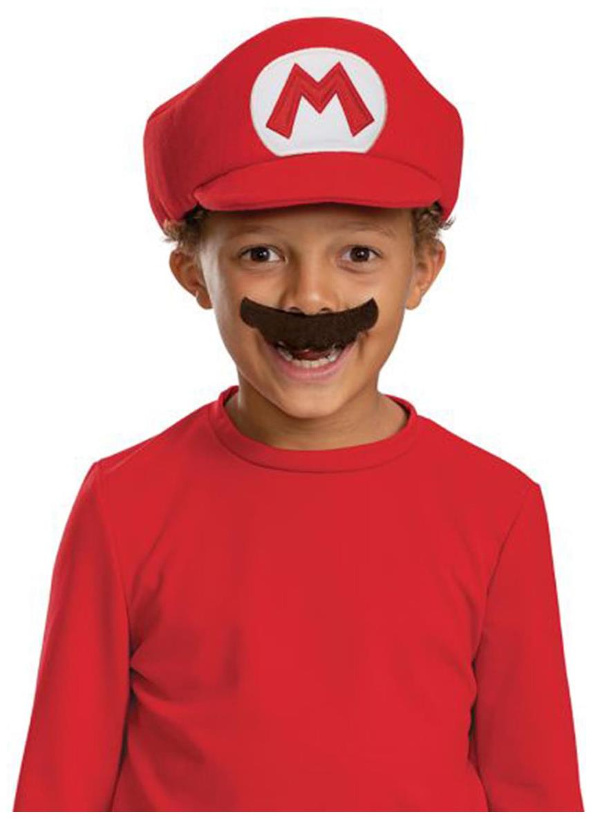 Super Mario Bros. Mario Hat and Mustache Child Costume Kit - ToyHo.com