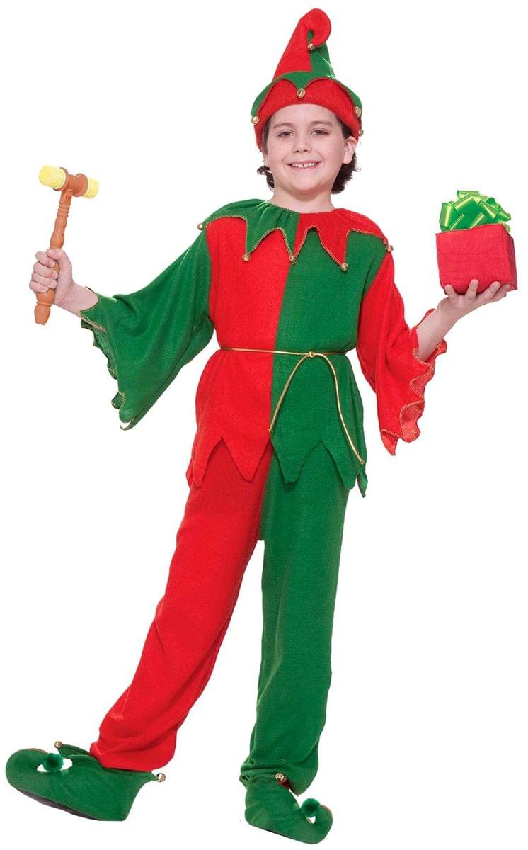 Santa's Elf Costume With Jingle Bells Child - ToyHo.com