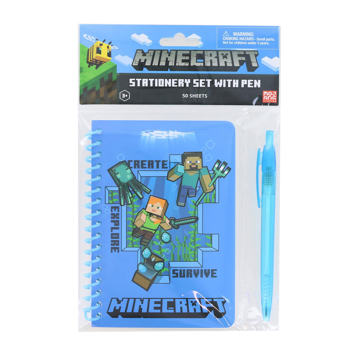 Minecraft Spiral Notebook with Pen