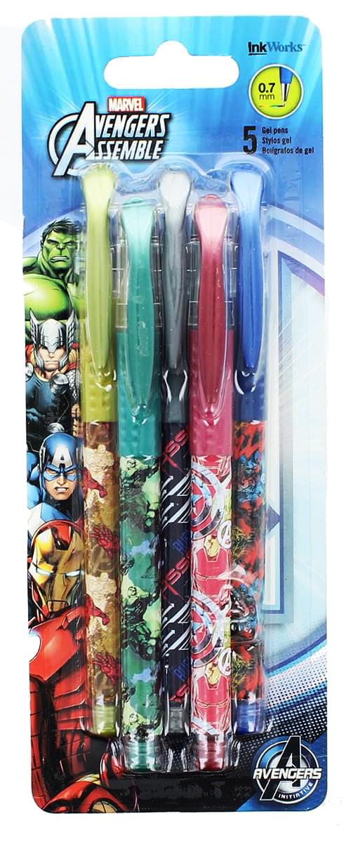 Marvel Avengers Assemble Colored Gel Pens, 5-Pack - ToyHo.com