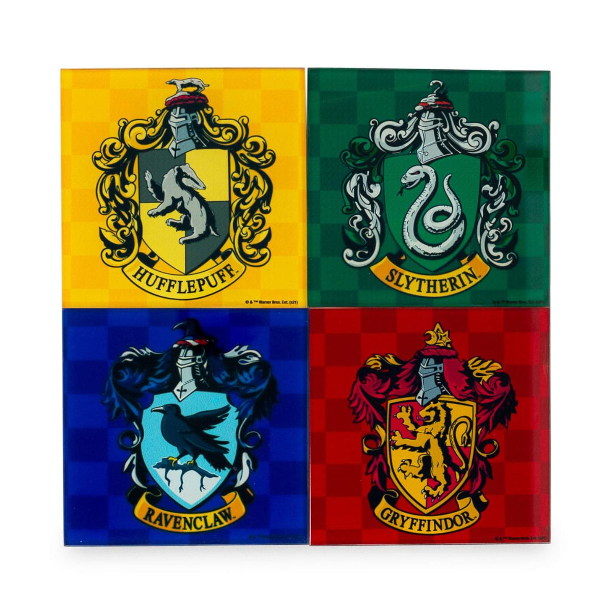 Harry Potter Hogwarts Houses Glass Coasters | Set of 4 - ToyHo.com