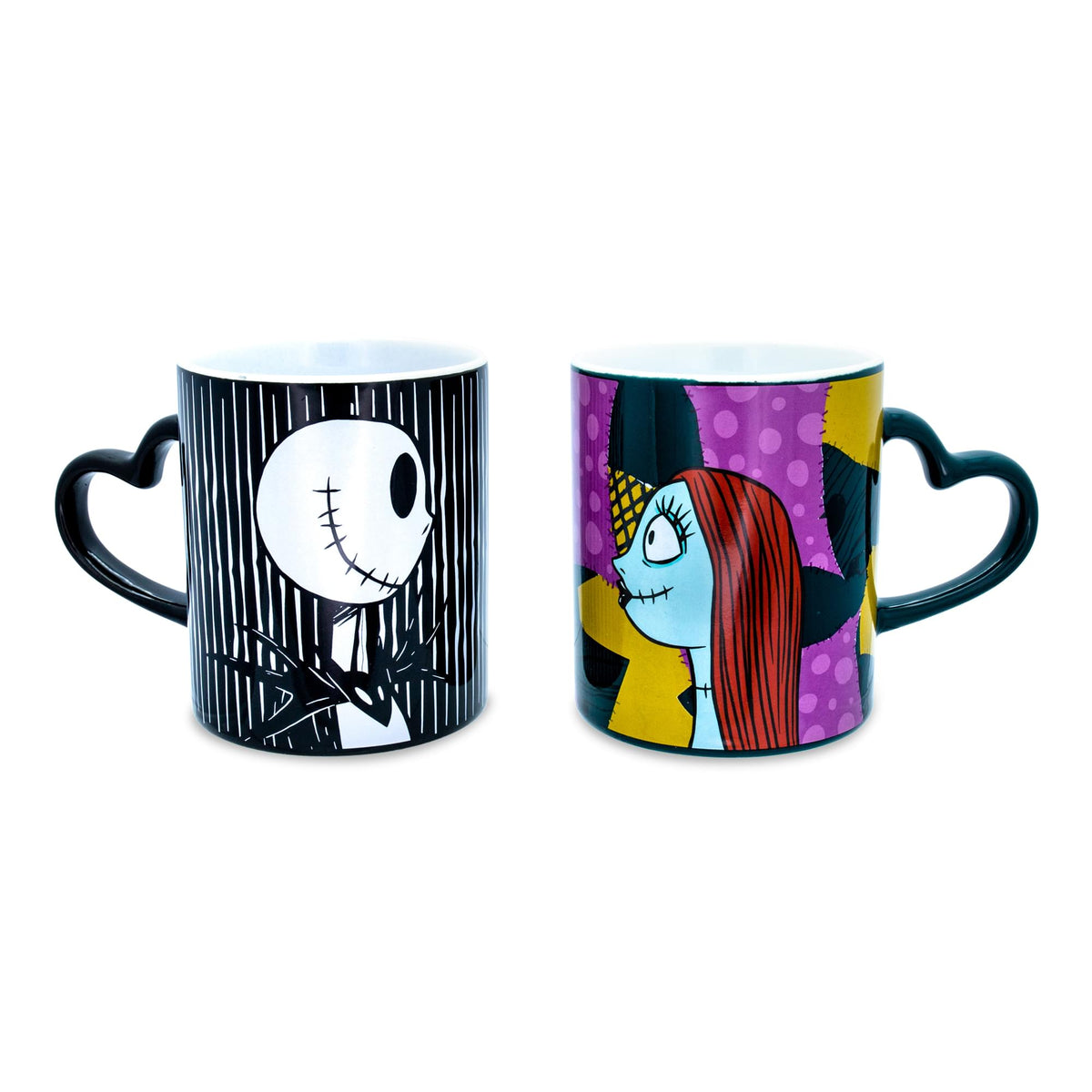 Disney Nightmare Before Christmas Jack and Sally Mug Set Each Holds 14  Ounces