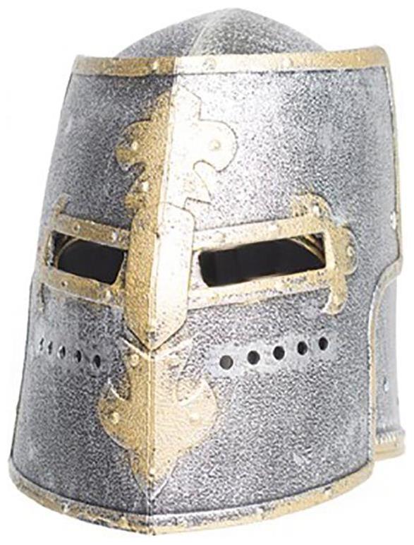 Knight Box Helmet Silver Adult Costume OS - ToyHo.com