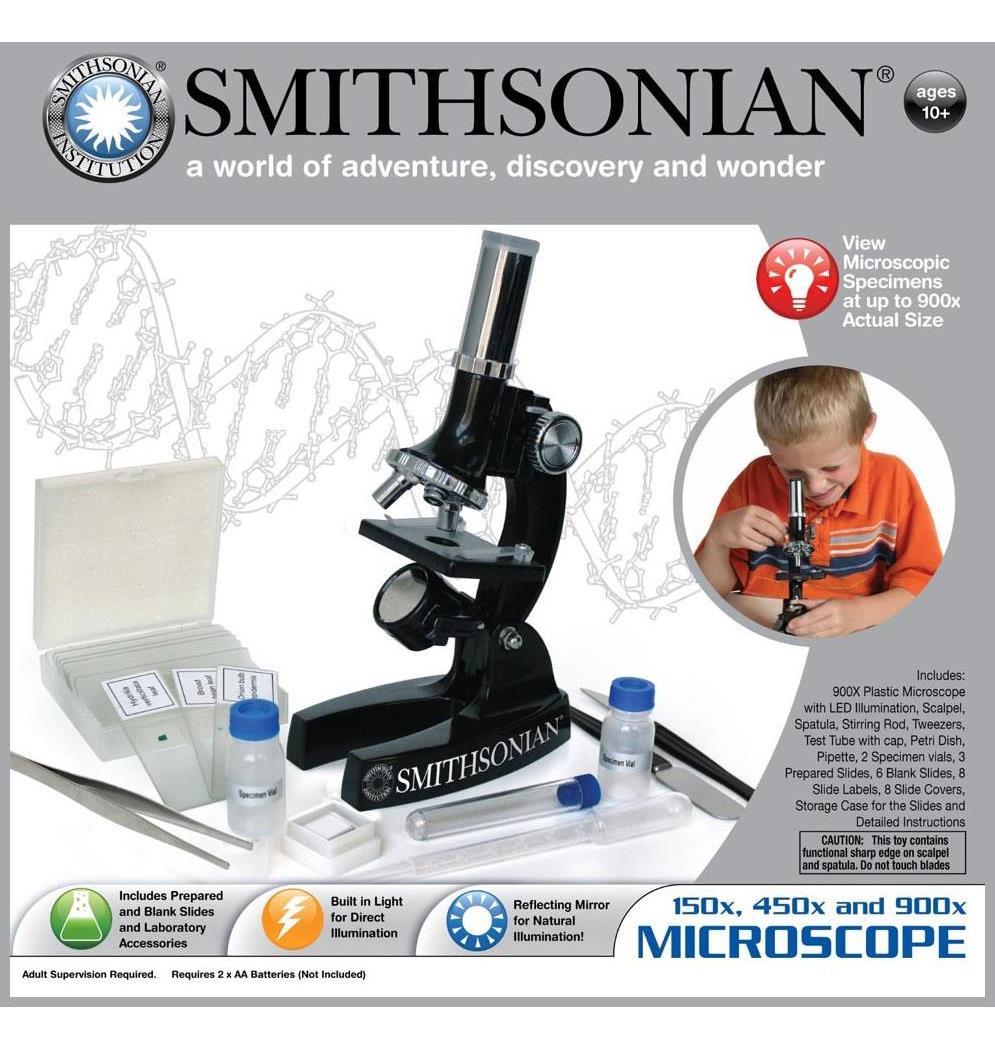 Smithsonian Microscope Set 300X,600X,900X - ToyHo.com