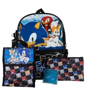 Sonic The Hedgehog and Friends 5 Piece 16 Inch Backpack Set