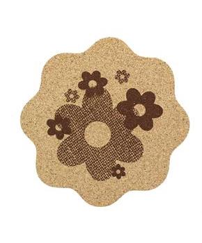 Single Retro Cork Drink Coaster - Daisies