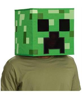 Minecraft Creeper Block Head Glow In The Dark Costume Mask