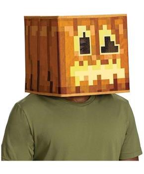 Minecraft Jack 'O Lantern Block Head Glow In The Dark Costume Mask