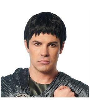 Roman Warrior Black Adult Costume Wig