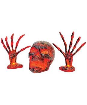 Light-Up Smoldering Skull Grave Breaker Halloween Decor