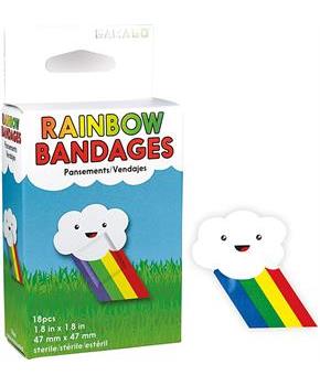 Rainbow Bandages | Set of 18 Individually Wrapped Self Adhesive Bandages