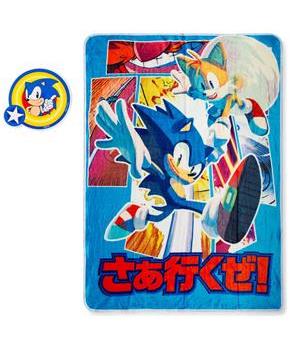 Sonic the Hedgehog 45 x 60 Inch Fleece Throw Blanket & Air Freshener Gift Set