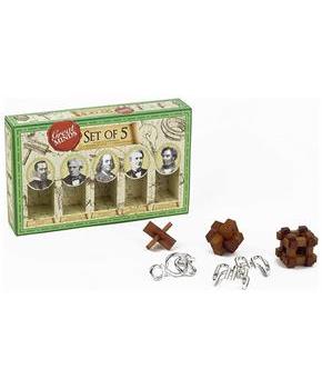 Great Mens Minds Metal and Wood Puzzles | Set of 5