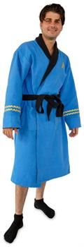 Star Trek: The Original Series Waffle-Weave Cotton Adult Bathrobe | Blue Medical