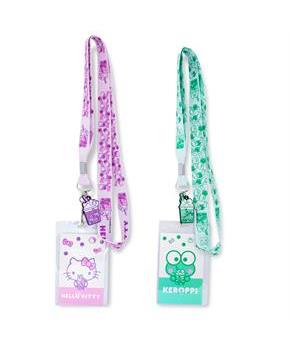 Sanrio Hello Kitty and Keroppi Boba Tea Lanyards With Badge Holders | Set of 2