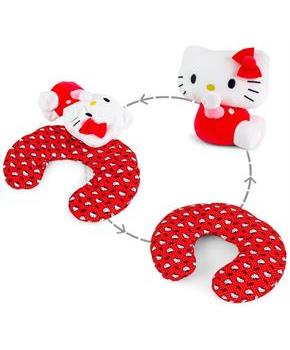 Sanrio Hello Kitty Reversible Neck Roll Pillow and Plush Toy