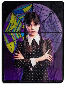 Addams Family Wednesday Signature Pose Raschel Throw Blanket | 45 x 60 Inches