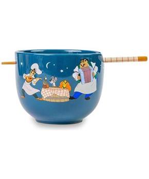 Disney Lady And The Tramp Serenade 20-Ounce Ceramic Ramen Bowl and Chopstick Set