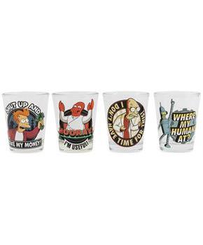 Futurama Character Quotes 4-Piece Shot Glass Set | Each Holds 2 Ounces
