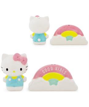 Sanrio Hello Kitty and Rainbow Ceramic Salt and Pepper Shaker Set