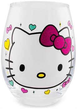 Sanrio Hello Kitty "You Had Me At Hello" Glitter Stemless Wine Glass | 20 Ounces