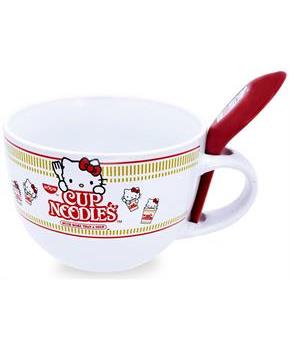Sanrio Hello Kitty x Nissin Cup Noodles Soup Mug With Spoon | Holds 24 Ounces