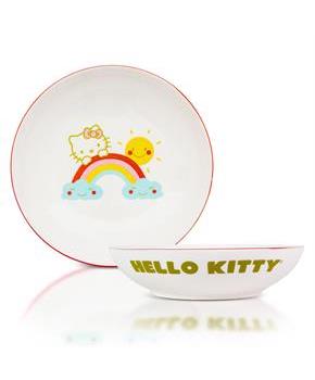 Sanrio Hello Kitty Rainbow 9-Inch Ceramic Coupe Dinner Bowl