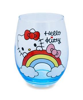 Sanrio Hello Kitty Rainbow Peek Stemless Wine Glass | Holds 20 Ounces