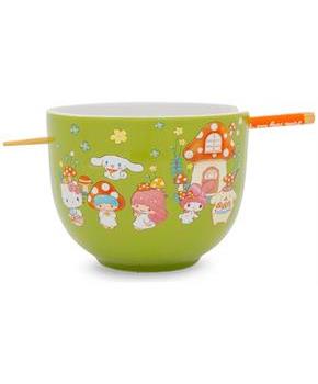 Sanrio Hello Kitty and Friends Mushroom Crew Ceramic Ramen Bowl Set | 20 Ounces