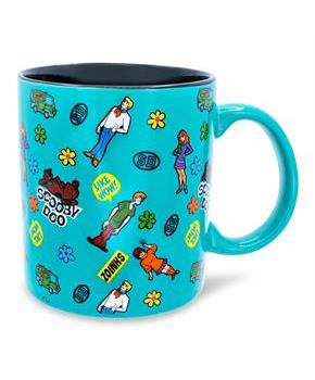 Scooby-Doo Sticker Pattern Ceramic Mug | Holds 20 Ounces
