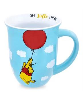 Disney Winnie The Pooh Balloon Float Wide Rim Ceramic Mug | Holds 16 Ounces