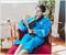 Star Trek: The Original Series Waffle-Weave Cotton Adult Bathrobe | Blue Medical