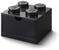LEGO Desk Drawer 4 Knobs Stackable Storage Box | Black