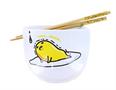 Sanrio Gudetama Top Ramen More Please 20oz Ceramic Ramen Bowl with Chopsticks