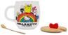 Sanrio Hello Kitty and Friends Rainbow Glass Mug With Lid and Spoon