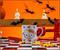 Sanrio Hello Kitty Candy Corn Wax Resist Ceramic Pottery Mug | Holds 14 Ounces