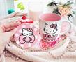Sanrio Hello Kitty Perfect Pink 18-Ounce Ceramic Mug and Coaster Set