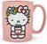 Sanrio Hello Kitty Flower Badge Wax Resist Ceramic Pottery Mug | Holds 18 Ounces
