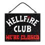 Stranger Things Hellfire Club Reversible Hanging Sign Wall Art | 10 x 8 Inches